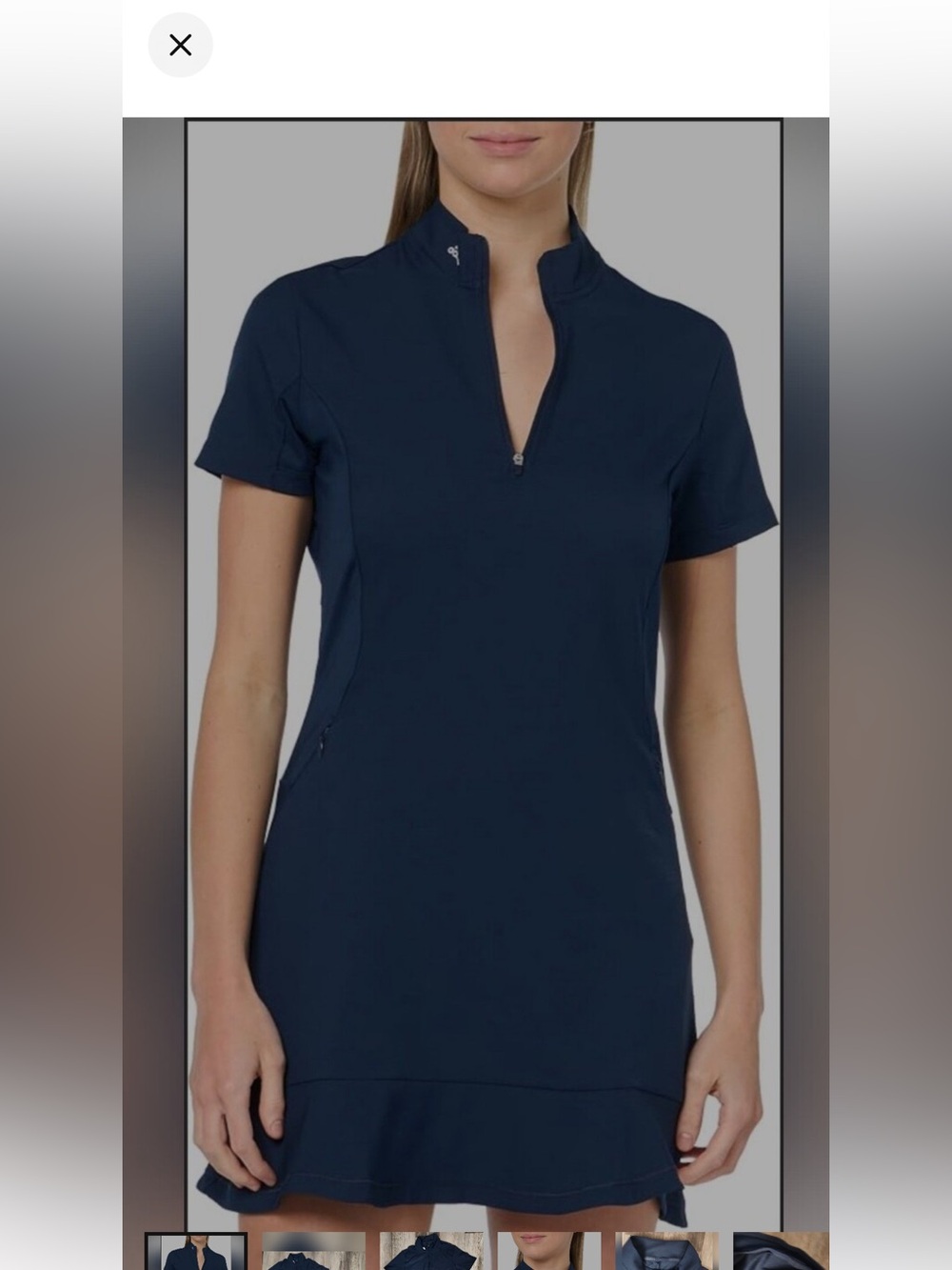 Adidas Women’s Navy Short-Sleeve Zip-Front dress
W shorts size medium